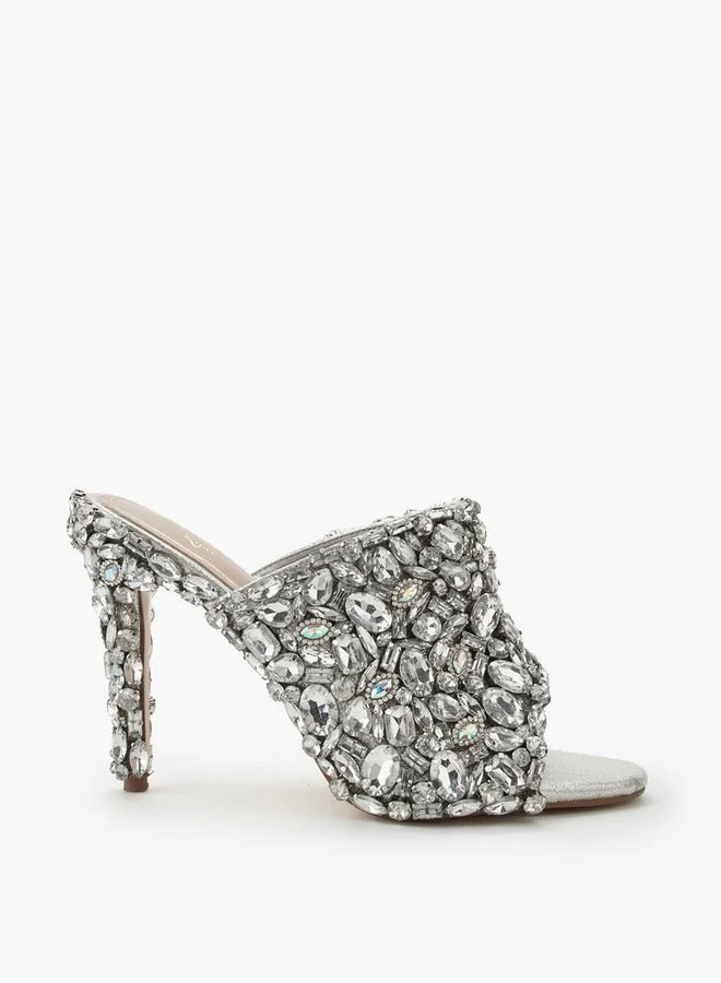 سيليست صنادل بكعب خنجر مزينة للنساء